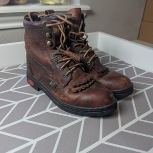 Justin Boots Brown Lace Up Women's Boots